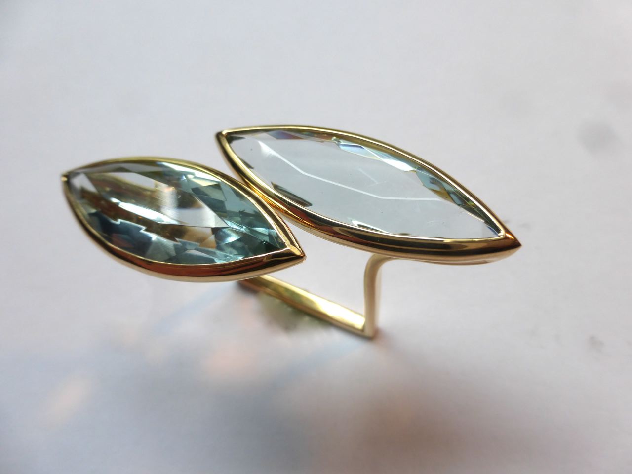 RING 750ER ROSÉGOLD OBSIDIAN BLAU